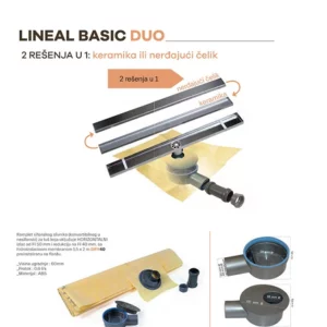 Revestech LINEAR BASIC DUO walk in kanalica inox